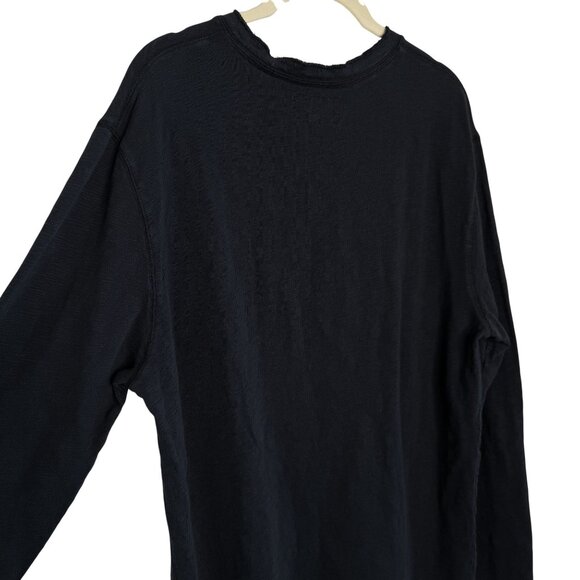 Lucky Brand Black Long Sleeve Snap Henley, L - Picture 5 of 9